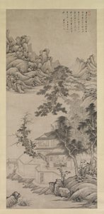 Studioso Elevato tra Fiumi e Montagne, nello stile di Juran da Wang Jian