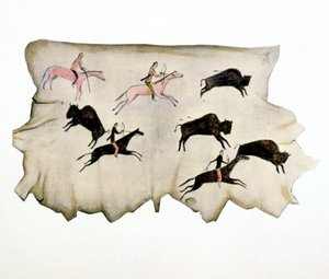 Indiani delle Pianure Americane in una caccia al bufalo, 1898