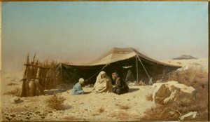 Arabo nel deserto che legge il Corano da Wassili W. Werestschagin