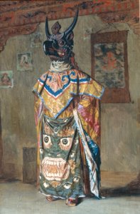 Lama in abito festivo nel monastero di Pemyonchi in Sikkim da Wassili W. Werestschagin