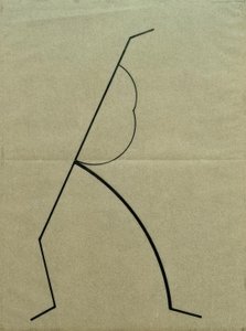 Disegno analitico da foto della danzante Palucca, Linea retta verso l