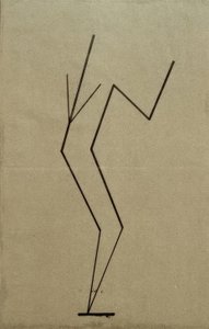 Disegno analitico da foto della danzatrice Palucca, struttura parallela da un punto in basso da Wassily Kandinsky