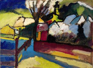 Paesaggio autunnale con un albero, 1910 da Wassily Kandinsky