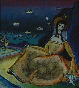 Signora in abito dorato, 1917