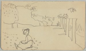 Münter che dipinge a St. Cloud da Wassily Kandinsky