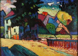 Paesaggio con casa verde da Wassily Kandinsky