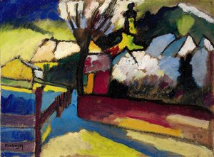 Paesaggio autunnale con albero da Wassily Kandinsky
