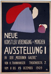Plakat für die erste Ausstellung der Neuen Künstlervereinigung München da Wassily Kandinsky