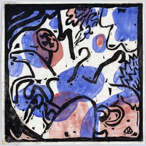 Tre cavalieri in rosso, blu e nero da Wassily Kandinsky