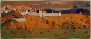 Città murata in paesaggio autunnale da Wassily Kandinsky