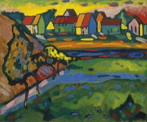 Villaggio bavarese con campi da Wassily Kandinsky
