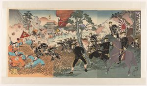 La grande battaglia vicino a Jiuliancheng da Watanabe Nobukazu