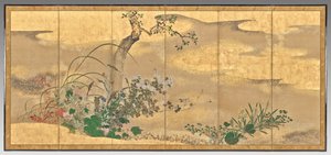 Fiori e alberi delle quattro stagioni (schermo sinistro)