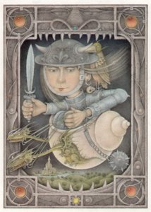Female Warrior, 2005 (tecnica mista su tavola) da Wayne Anderson
