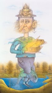 Nettuno (matita e pastello colorato su carta) (coppia di 155032) da Wayne Anderson