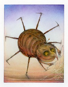 Ragno che gira, 2003 (tecnica mista su tavola)