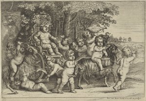 Processione di baccanti e bambini su capre da Wenceslaus Hollar (rejected attribution)