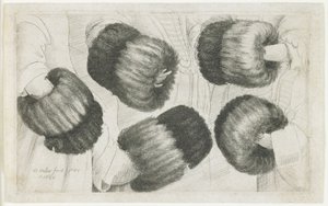 Un manicotto in cinque viste, 1645-1646 da Wenceslaus Hollar