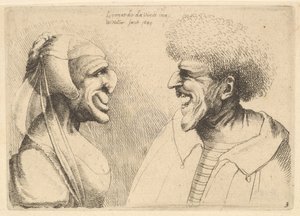 Una coppia deforme che si guarda da Wenceslaus Hollar