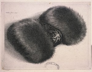 Un grande manicotto con una fascia di broccato, 1647