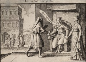 Abimelech rimprovera Abramo. Stato 1