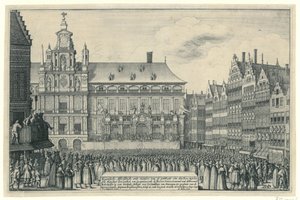 Annuncio della Pace di Münster ad Anversa, 1648
