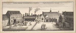 Casa Arundel dal nord, copia, XVII secolo da Wenceslaus Hollar
