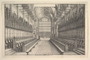 Coro e stalli nella Cappella di San Giorgio, Windsor, 1660 da Wenceslaus Hollar