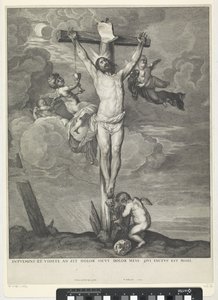 Cristo sulla croce con angeli da Wenceslaus Hollar