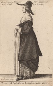 Moglie di un Cittadino o Artigiano Londinese, 1643 da Wenceslaus Hollar