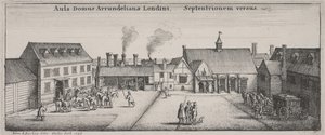 Cortile di Arundel House dal nord da Wenceslaus Hollar