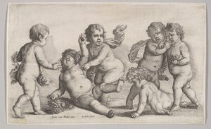 Cinque ragazzi e un satiro da Wenceslaus Hollar