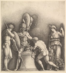 Quattro figure classiche sacrificio pagano, 1638 da Wenceslaus Hollar