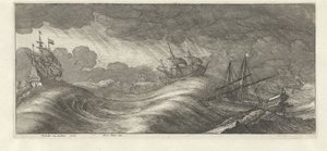 Galeone e altre navi in una tempesta (Tempeste marine) da Wenceslaus Hollar