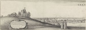 Veduta di Greenwich (piatto sinistro) da Wenceslaus Hollar