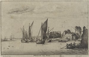 Veduta di Willebroek vicino a Mechelen da Wenceslaus Hollar