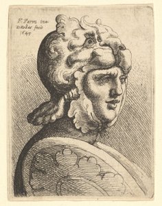 Testa con elmo da Wenceslaus Hollar