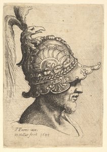 Testa con Elmo con Cresta a Testa di Uccello, 1645 da Wenceslaus Hollar