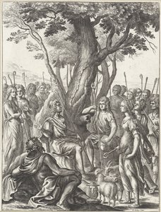 Il pastore Meliboeus giudica il gioco dei pastori Corydon e Thyrsis da Wenceslaus Hollar