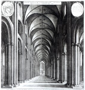 Interno della navata di San Paolo da Wenceslaus Hollar