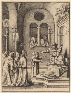 Gesù di nuovo davanti a Caifa da Wenceslaus Hollar