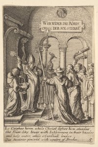 Gesù davanti a Caifa, 1625-77 da Wenceslaus Hollar