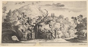 Gesù servito dagli angeli da Wenceslaus Hollar