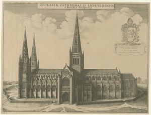 Cattedrale di Lichfield - Vista Sud: incisione