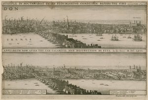 Londra, prima e dopo il grande incendio da Wenceslaus Hollar