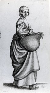Cameriera di ritorno dal mercato, 1640 da Wenceslaus Hollar