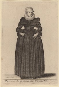 Matrona Argentinensis Caenam Dni Accedens e des Nymphs da Wenceslaus Hollar