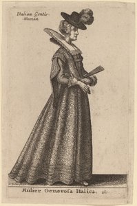 Donna generosa italiana da Wenceslaus Hollar