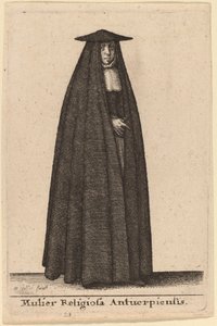Donna religiosa di Anversa da Wenceslaus Hollar