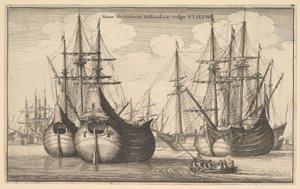 Navi mercantili olandesi, volgarmente chiamate VLIETEN, 1647 da Wenceslaus Hollar